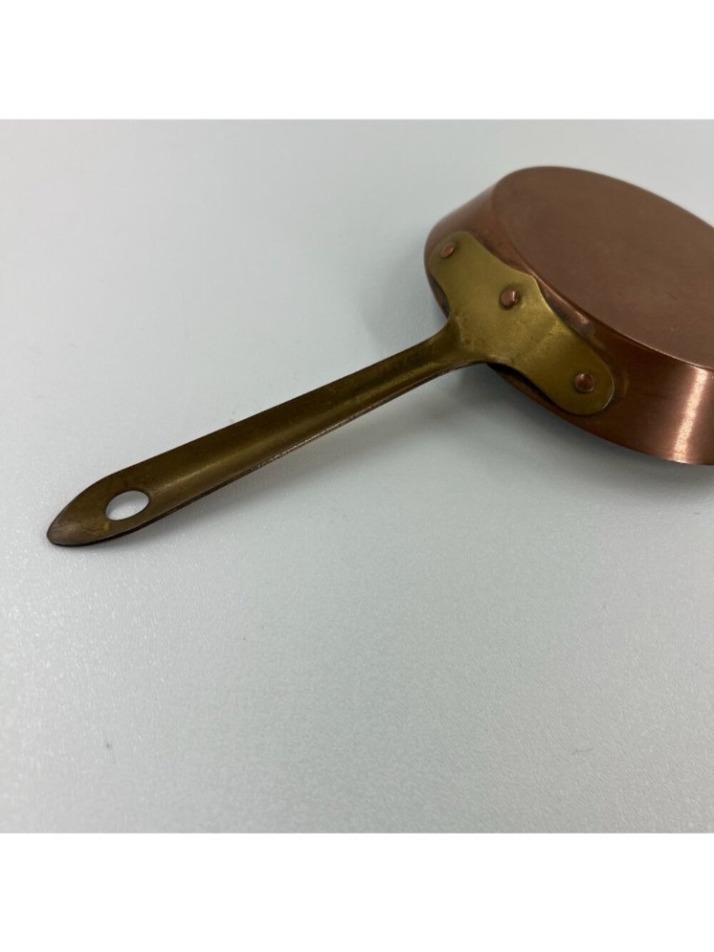 VTG Copper Frying Pan 6" Mini Skillet Brass Handle Stainless Steel Lining Round - Picture 7 of 9